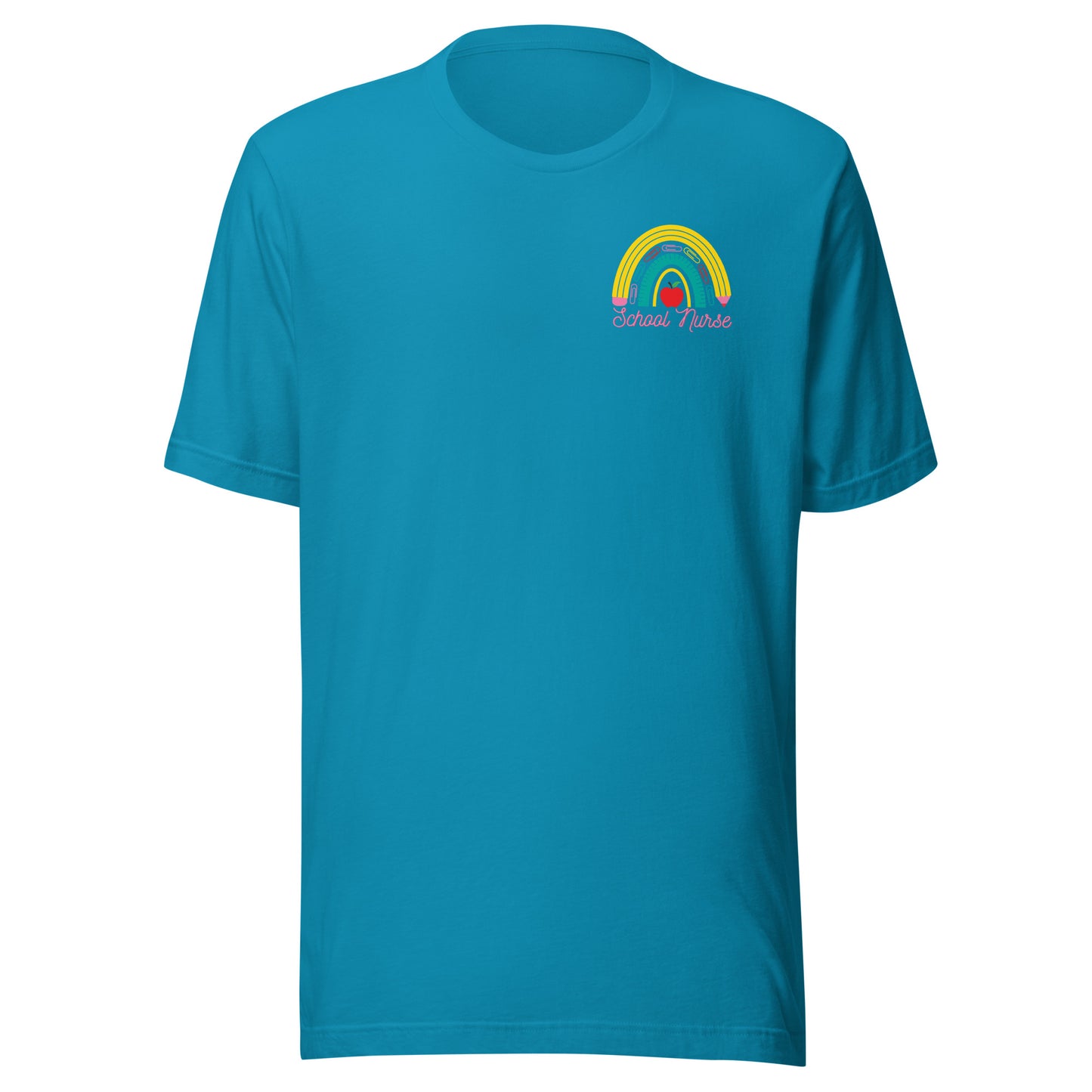 School Nurse Rainbow Left Chest t-shirt