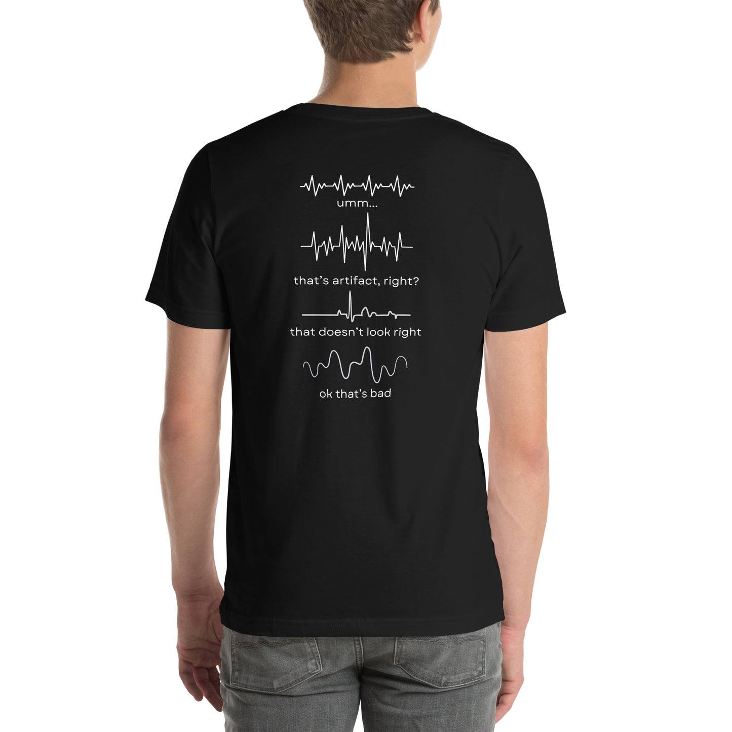 RN Bad ECG on Back t-shirt