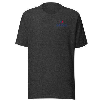 AHVC Left Chest Logo Unisex t-shirt (White & Dark Grey)