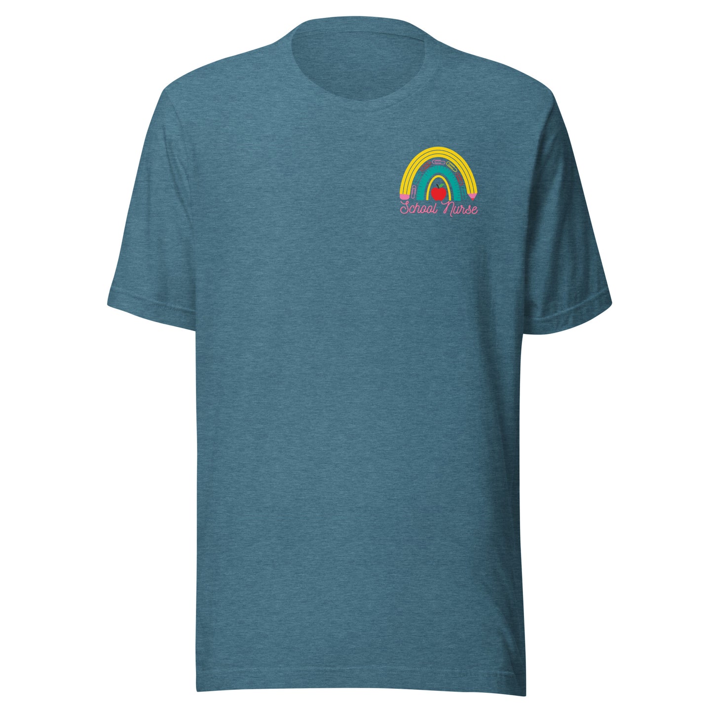 School Nurse Rainbow Left Chest t-shirt