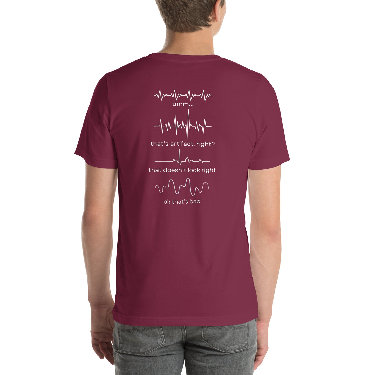 RN Bad ECG on Back t-shirt