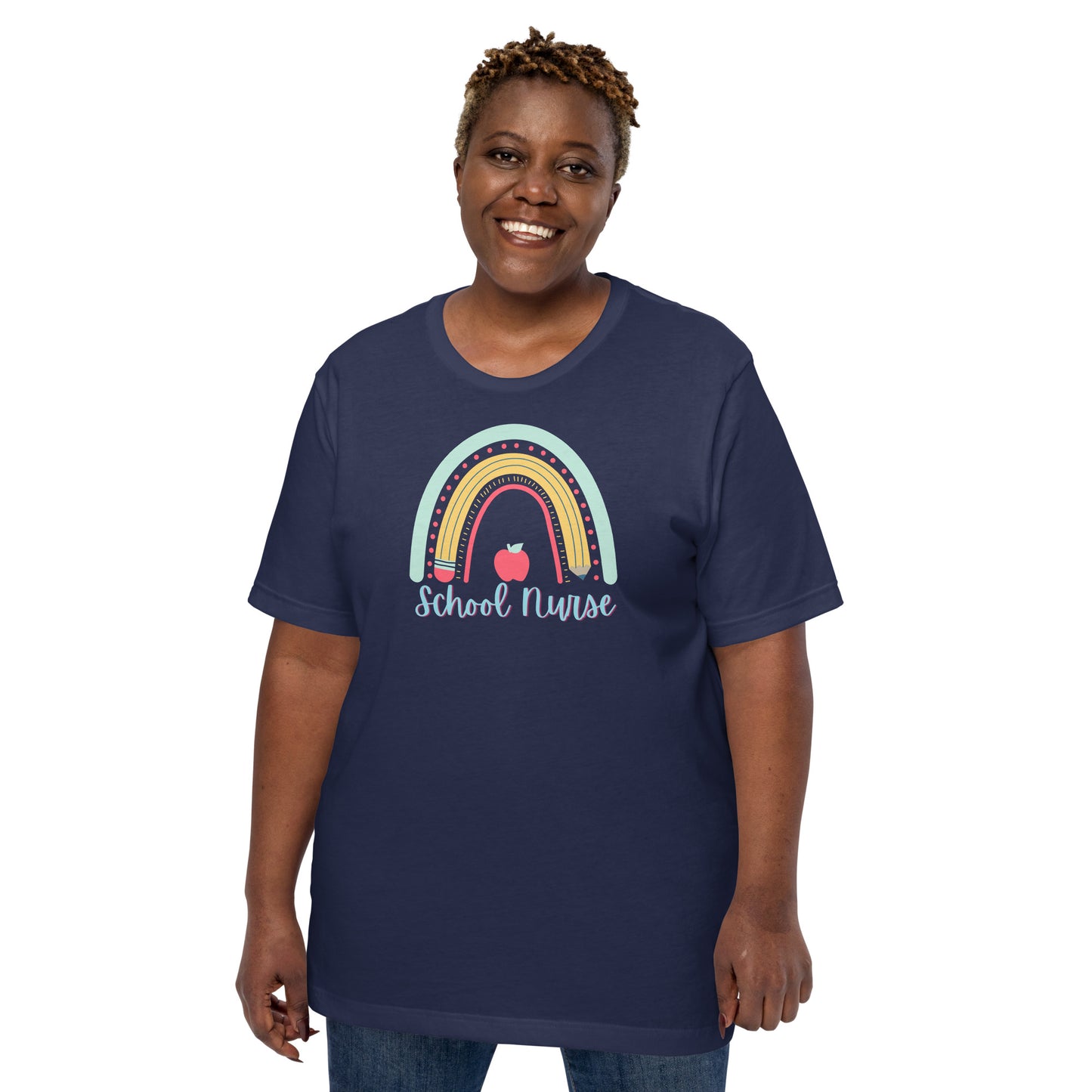 School Nurse Blue Rainbow t-shirt