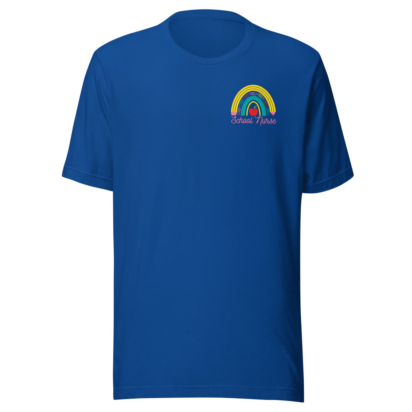 School Nurse Rainbow Left Chest t-shirt