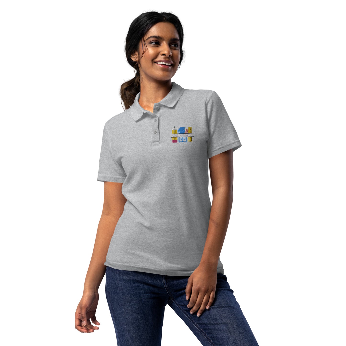 School Nurse Chalk Women’s pique polo shirt