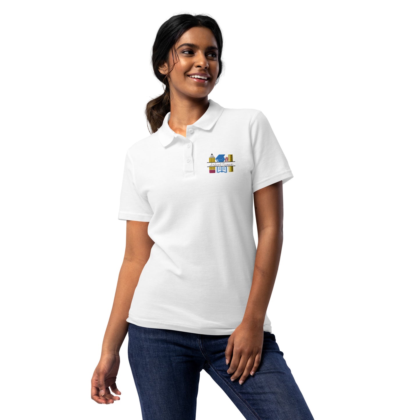 School Nurse Chalk Women’s pique polo shirt